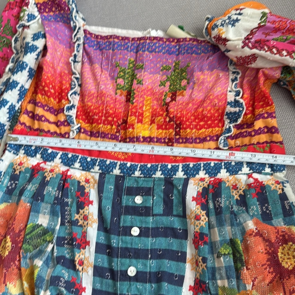 Farm Rio Summer Stitches Romper,Size M - Picture 7 of 13